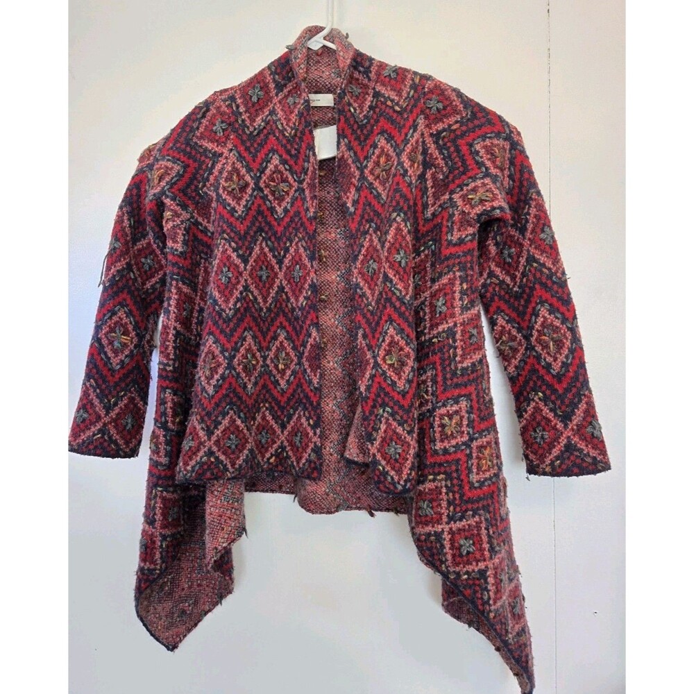 Anthropologie Sweater Womens XS Wool‎ Alpaca Aztec Cardigan Sleeping On Snow
